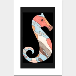 Seahorse #2 on Black Posters and Art